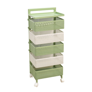 拼豆专用收纳小推车分层旋转抽屉收纳盒可移动玩具置物架落地铁艺