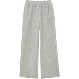 eland kids衣恋童装女童休闲裤春秋学院风刺绣裤子宽松运动直筒裤