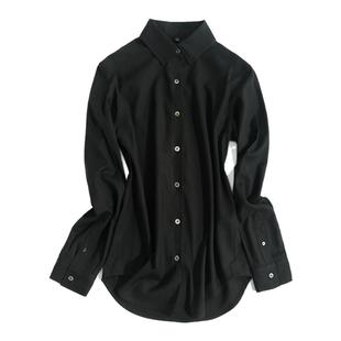 OFFIY秋冬加厚抗皱新款！体制内面试考编职业黑正装工作长袖衬衫