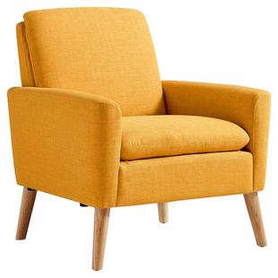 林氏家居现代简约客厅阳台单人布艺沙发北欧小户型原木椅子