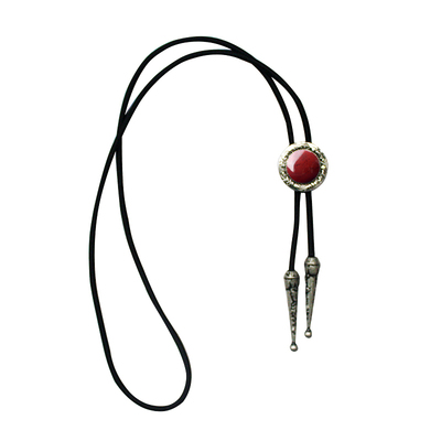 复古国风红石波洛领带