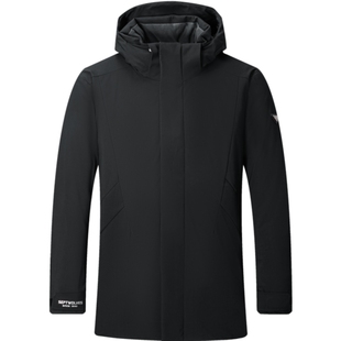 七匹狼男士中长款薄羽绒服可拆卸连帽高弹超轻防风抗静电外套男装