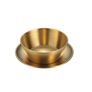 商用创意餐碗不锈钢火锅蘸料小碗韩式料理碗户外用餐碟金色小碗