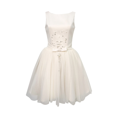 Lazy Didi安妮心事 多层千金蓬蓬纱裙不规则钉钻工艺蝴蝶结收腰