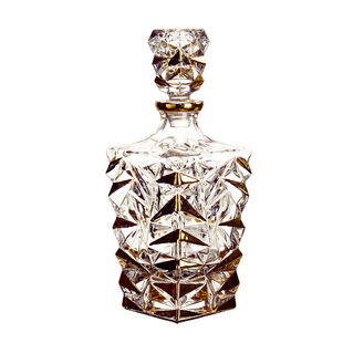 欧式水晶玻璃酒樽描金创意家用威士忌瓶带盖洋酒瓶白酒红酒醒酒器