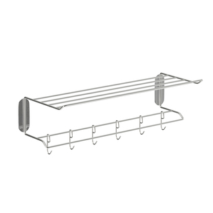 御仕家304不锈钢浴巾架子卫生间毛巾架免打孔浴室置物架一体挂杆