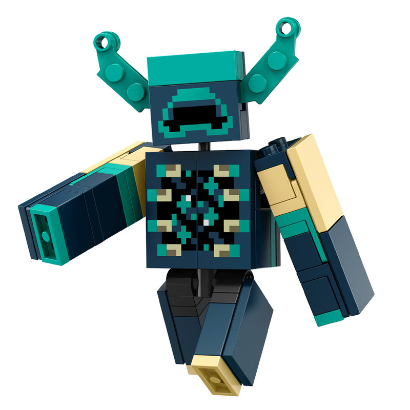 我的世界第三方人仔儿童拼装积木玩具min148监守者循声守卫爬行者