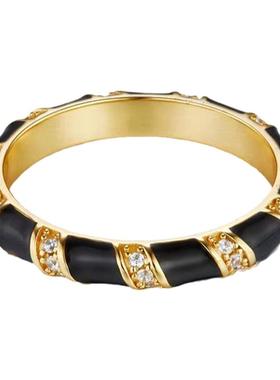 D色莫桑石珐琅滴釉戒指