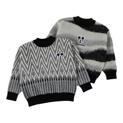 迪士尼中大童装男童毛衣儿童针织衫男孩水貂绒秋冬季厚毛线打底衫