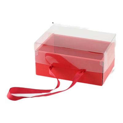 烘焙手提常温瓦楞包装盒子糯米船牛轧糖饼干送礼盒红色新年