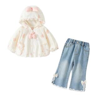 女童韩系高级感穿搭套装2026新款春装洋气宝宝儿童时髦衣服小童装