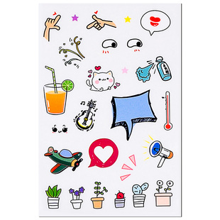 可爱卡通表情手帐贴纸相册手账diy手工装饰材料pvc防水迷你小贴画