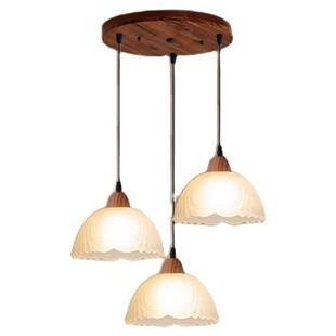 新款桃木色典雅复古餐厅吊灯三头长线饭厅餐桌中古风吧台家用吊灯