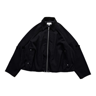 NOFAITH春季新品羊毛混纺夹克外套男简约休闲宽松通勤翻领上衣