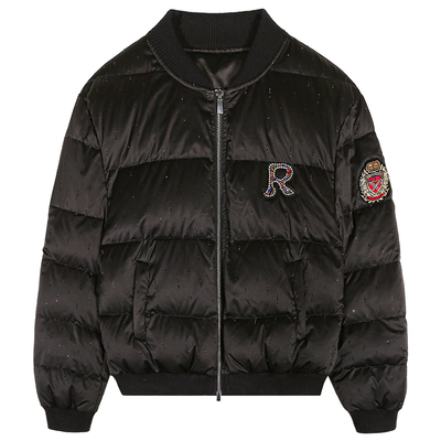 落落狷介黑色短款羽绒服女