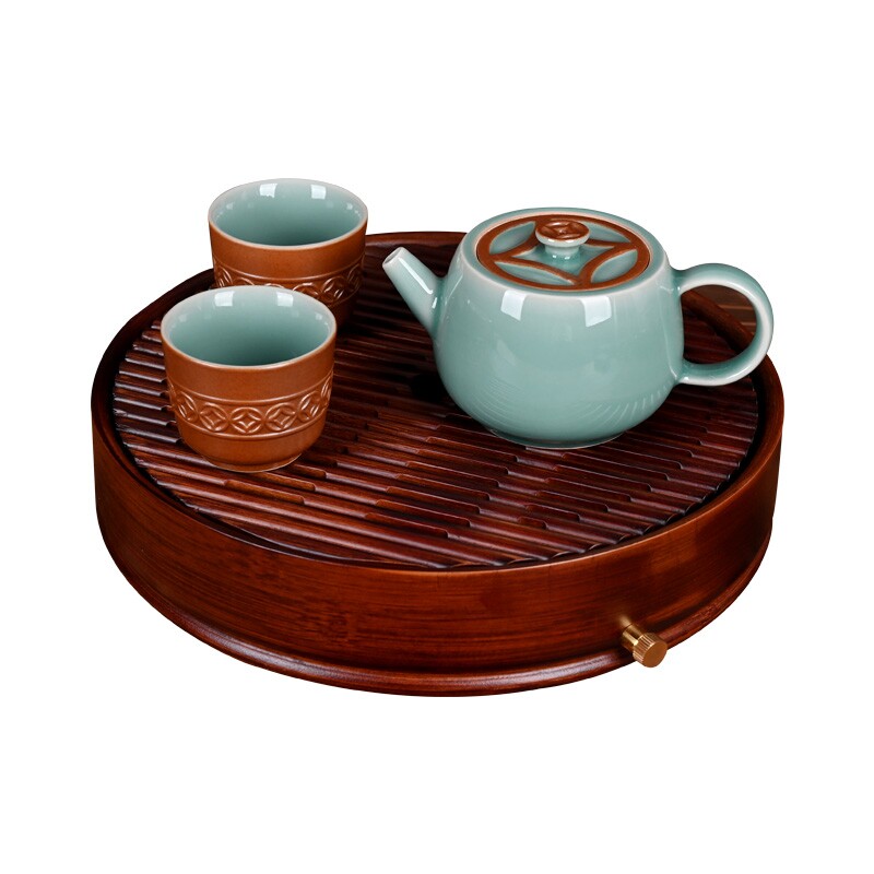 精品青瓷铜钱茶具小套装