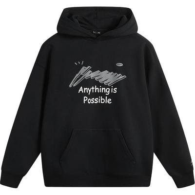 李宁情侣连帽加绒卫衣