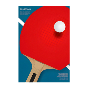 乒乓球室墙面装饰画球馆健身房运动俱乐部青少年培训机构学校壁画