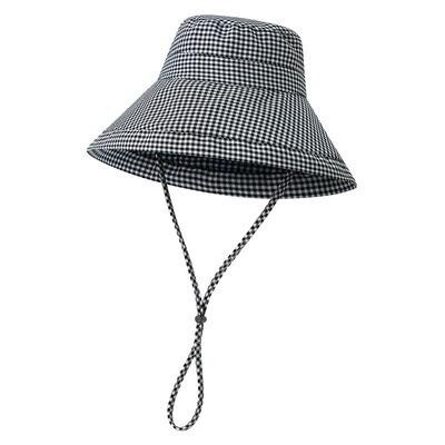 韩国zauo千鸟格渔夫帽大檐遮阳帽