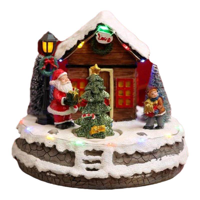 欧式雪屋工艺品音乐盒橱窗摆件