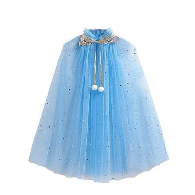冰雪奇缘爱莎公主披纱儿童披肩女童外搭斗篷女孩网纱万圣节披风