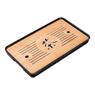 女士一壶一杯茶盘家用简约功夫茶具储水茶台日式竹制年轻人的茶盘