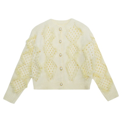 利达NEWDADADA韩系麻花针织开衫女秋冬软糯马海毛毛衣外套TDK2294