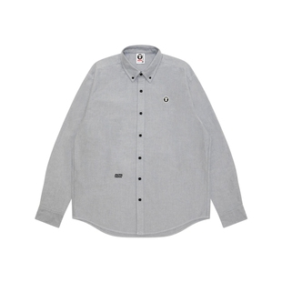 Aape旗舰店男装秋冬小标徽章休闲简约翻领长袖衬衫8539XXP