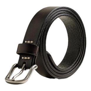 马登工装复古黑色头层牛皮腰带阿美咔叽针扣腰链配饰真皮皮带男士