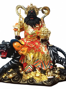 赵公明武财神树脂彩色佛像