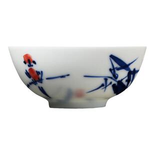 景德镇品茗杯手绘薄胎茶杯主人杯单杯青花瓷个人陶瓷功夫小茶碗杯