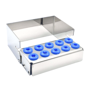 牙科金属不锈钢10孔车针架工作尖洁牙刀头放置盒可高压高温口腔