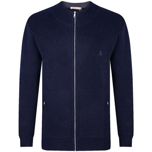 拉链开衫/100%山羊绒]梦特娇毛线衣外套男冬保暖厚针织衫RM255501