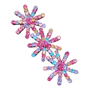 米龙饰品原创设计雪花发夹正品超闪捷克钻满钻碎发刘海一字夹发饰