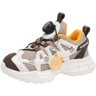 巴布豆男童鞋子2026新款透气网面跑步鞋中大童轻便软底女孩老爹鞋