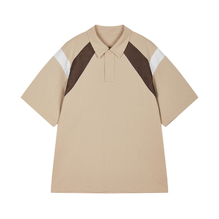 速写outlets奥莱男装25春夏季末折扣新品短袖polo衫宽松撞色潮
