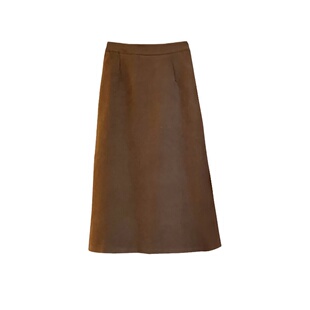 大码黑色半身裙秋冬高腰遮胯胖mm中长款宽松A字裙显瘦开叉一步裙