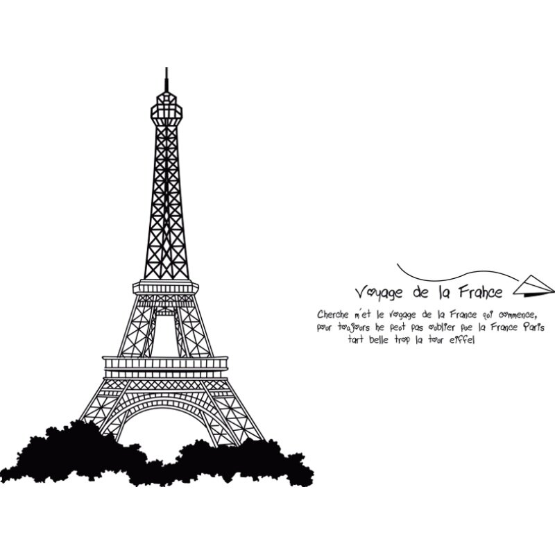 3d立体拼图埃菲尔铁塔墙贴客厅餐厅书房卧室家居装饰简约创意贴画