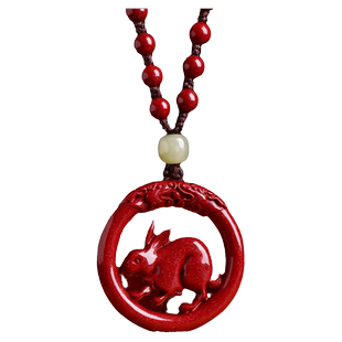 2026年吉祥物朱砂十二生肖吊坠男平安扣马鼠牛兔项链本命年挂件女