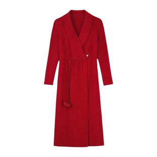 双面呢大衣新款修身2026年保暖春秋季中长款过膝毛呢外套年轻女装