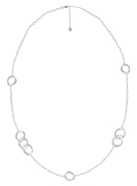 [新品]OINICIO初印茴鱼系列喷砂水波纹镂空项链叠戴双圈毛衣链