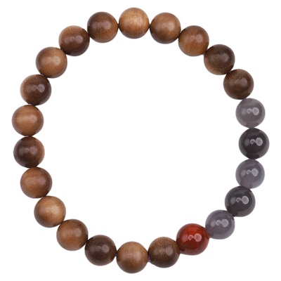 印度老山檀手串0.8黑棕烟紫南红