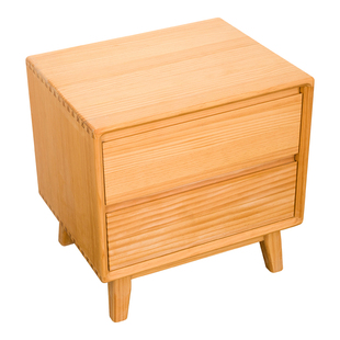 原木风松木简约实木床头柜原木色卧室储物收纳柜百搭实用