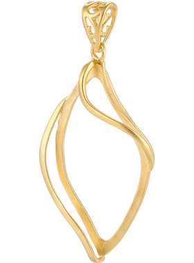 棱形镶嵌琥珀蜜蜡吊坠空托