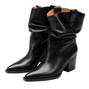 辛芷蕾同款|BREADTREE面包树西部风褶皱堆堆骑士靴长期主义单品