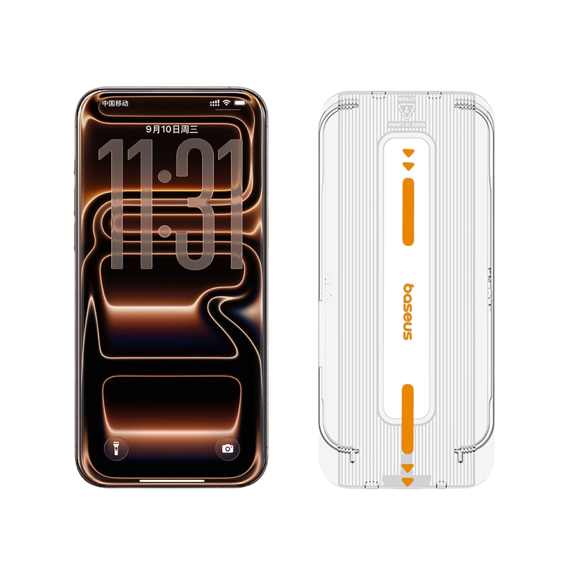 倍思金标康宁膜适用苹果17ProMax钢化膜AR抗反射iPhone17无尘仓16Pro手机贴膜ip15全屏14防摔13新款12保护pm