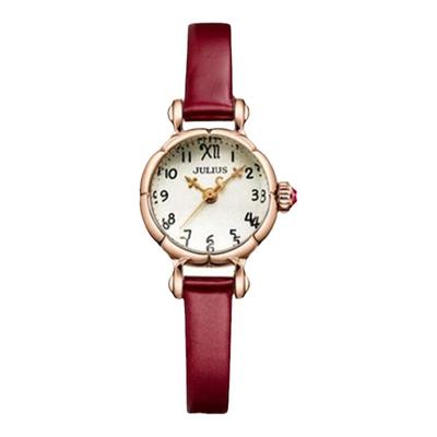 新款真皮小巧防水数字刻度手表