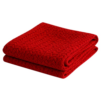 HR赫莲娜红色羊毛围巾女生