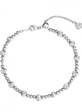 Witther小众老钱风拉丝手链女小众高级925银轻奢猫眼珠珠缠绕手饰