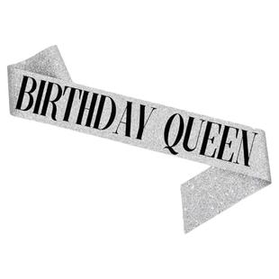 网红港风女神绶带钻石闪钻皇冠发箍头饰生日快乐礼仪肩带披肩拍照